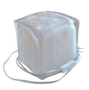 Vintage IKEA Iviken frosted glass ice cube table lamp